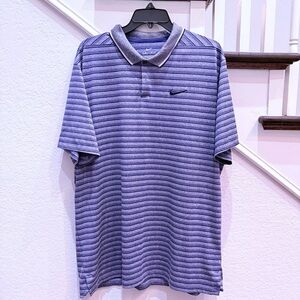 Nike Men's Blue and Gray Polo Shirt